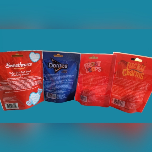 NEW BATH BOMBS LOT 4 ~ FROOT LOOPS ~ LUCKY CHARMS ~ DORITOS ~ SWEETHEARTS - Picture 4 of 4